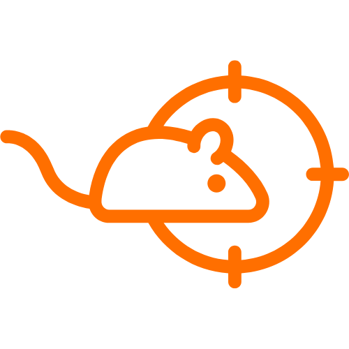 symbole d'un rat dans une cible pour illustrer la dératisation